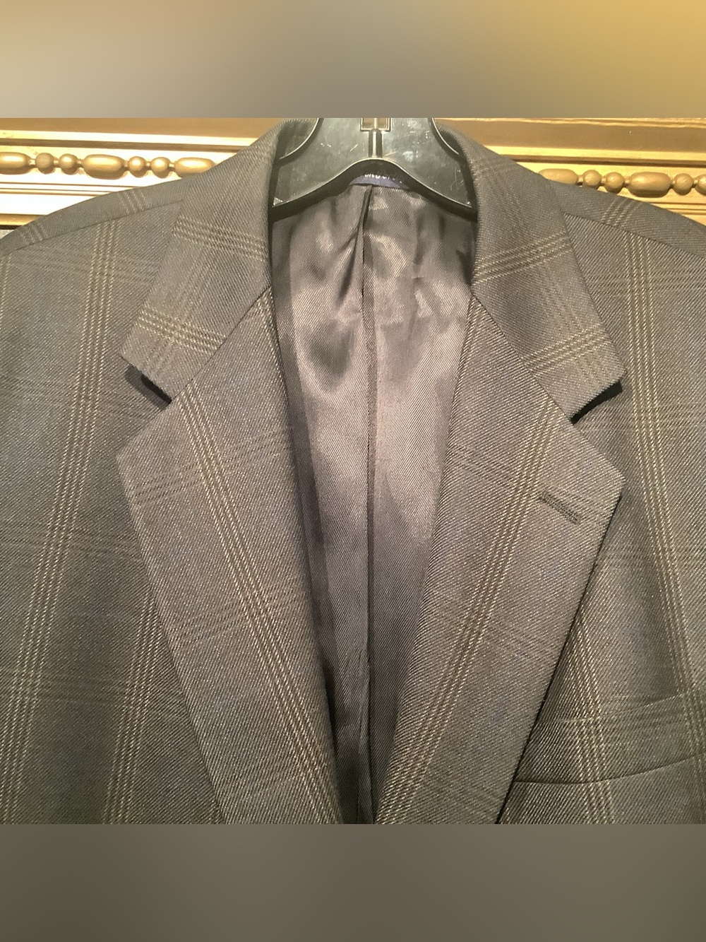 Paul Fredrick Gray Windowpane Wool Sport Coat - Sz 44XL - EUC